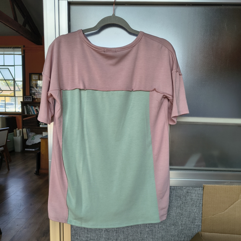 Heimish Pink & Green Colorblock T-Shirt